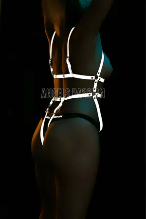 Silver Reflective Full Body Harness Women Cross-Back Design Adjustable Straps