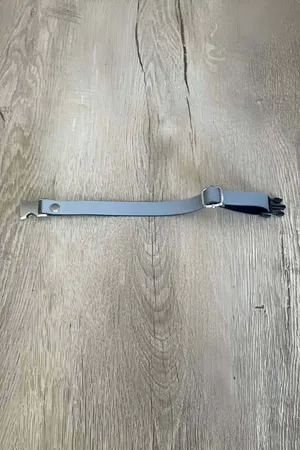 Silver Snap Buckle Vegan Leather Choker Minimalist Design Adjustable Length