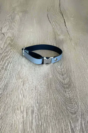 Silver Snap Buckle Vegan Leather Choker Minimalist Design Adjustable Length