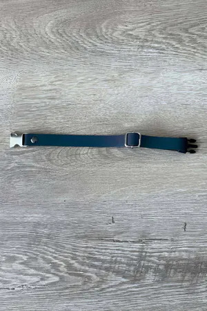 Reflective Gradient Faux Leather Cat Collar Navy to Teal Quick-Release Buckle