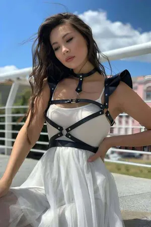 Şık Deri Seksi Göğüs Deri Harness - APFT996
