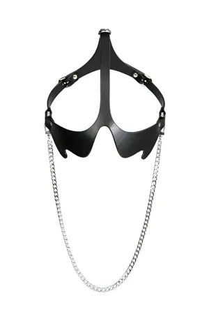 Black Faux Leather High-Waisted Harness Belt with O-Ring Thigh Garters