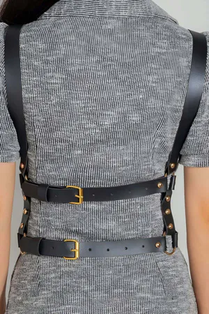 Seksi Deri Döğüs Harness - APFT1186
