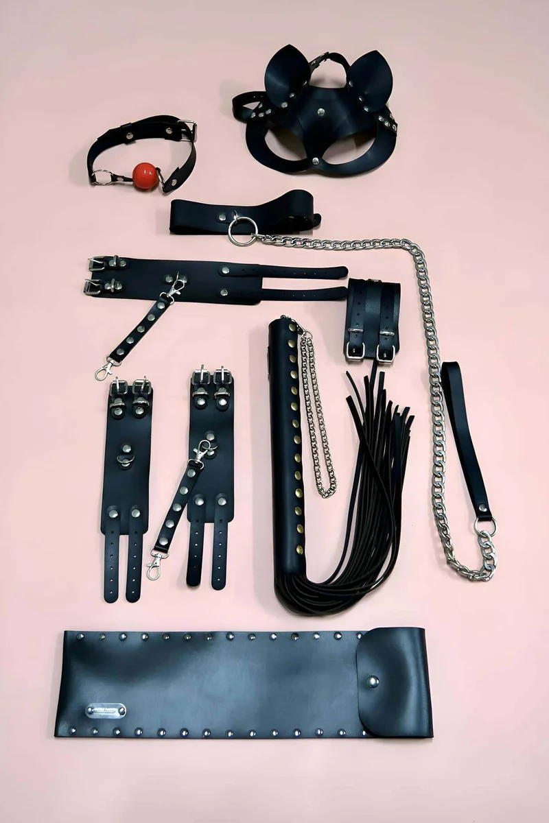 Black faux leather fantasy accessory