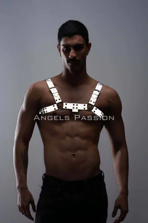 Reflective chest harness with O-ring accents