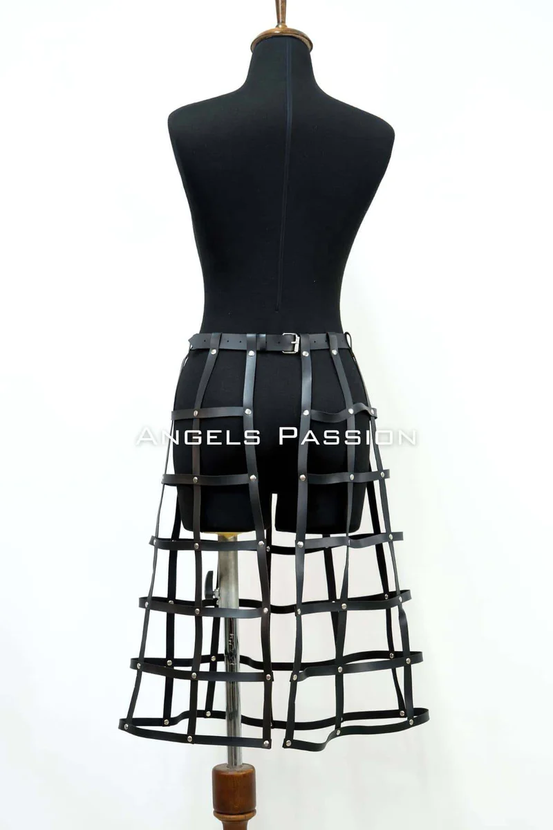 Faux Leather Grid Skirt