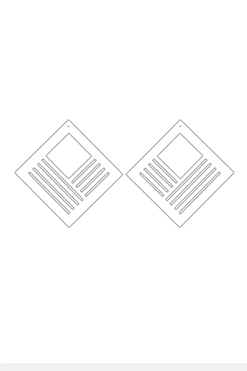 Statement Square Drop Earrings Reflective