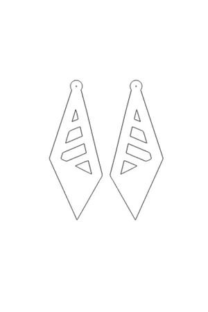 Reflective Prism Laser Cut Drop Earrings Silver Geometric