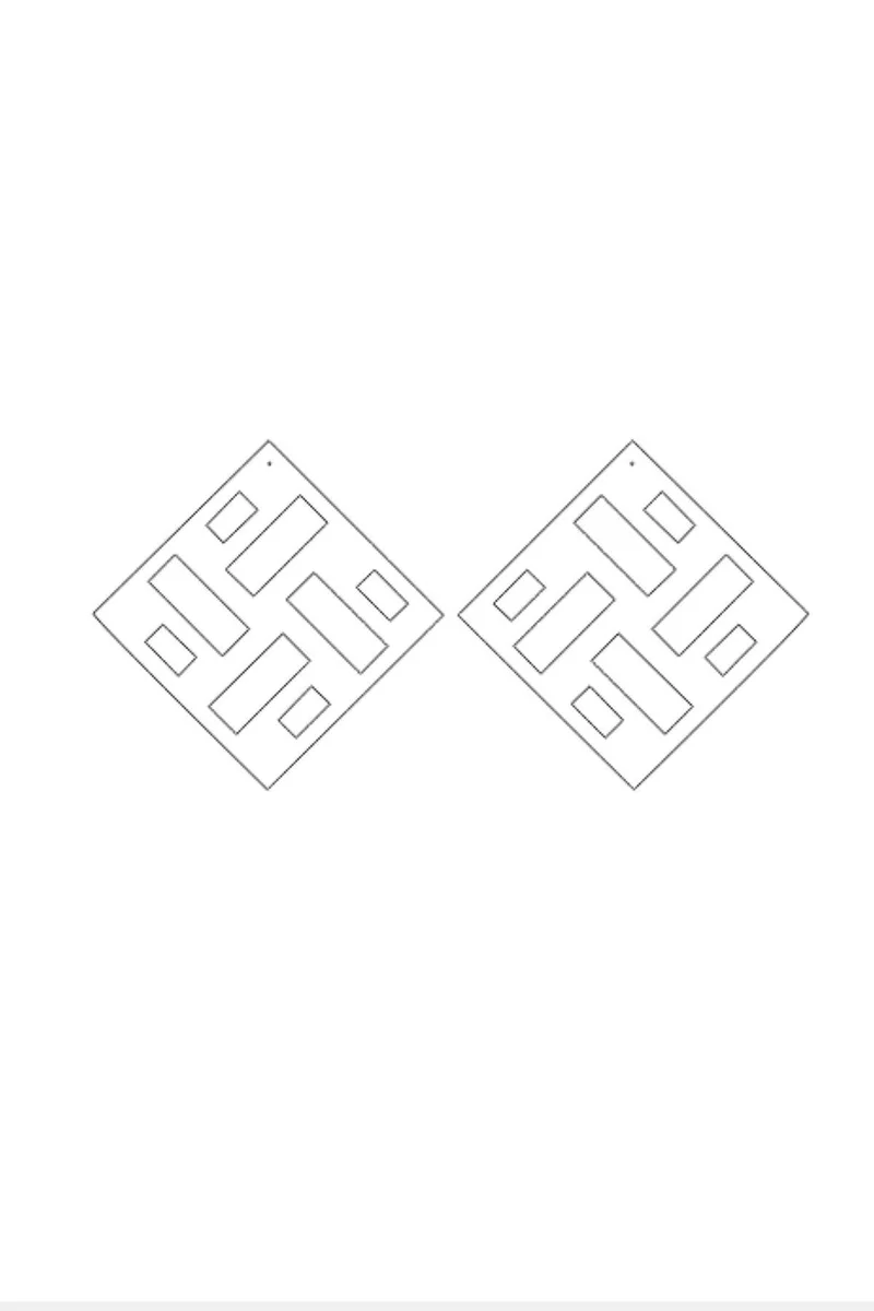 White Reflective Laser Cut Earrings Fashion Statement Detail