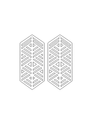 Beyaz Reflektörlü Geometrik Küpe Modern Lazer Kesim