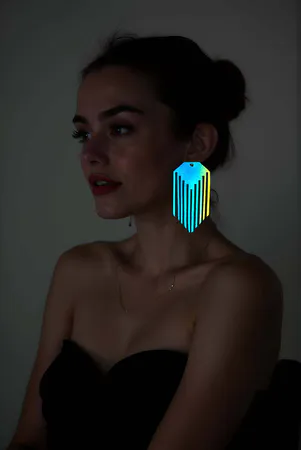 Reflective Geometric Tassel Earrings Rainbow Laser Cut Holographic Finish