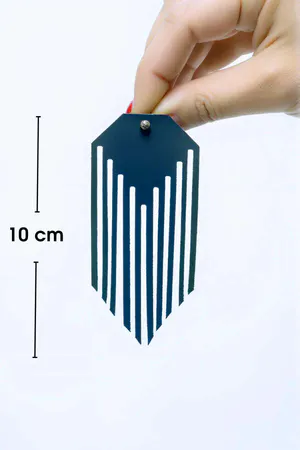 Reflective Geometric Tassel Earrings Rainbow Laser Cut Holographic Finish
