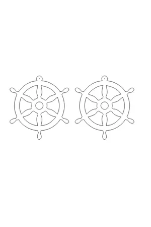 Reflective Rudder Wheel Earrings Glowing Silver Statement Jewelry