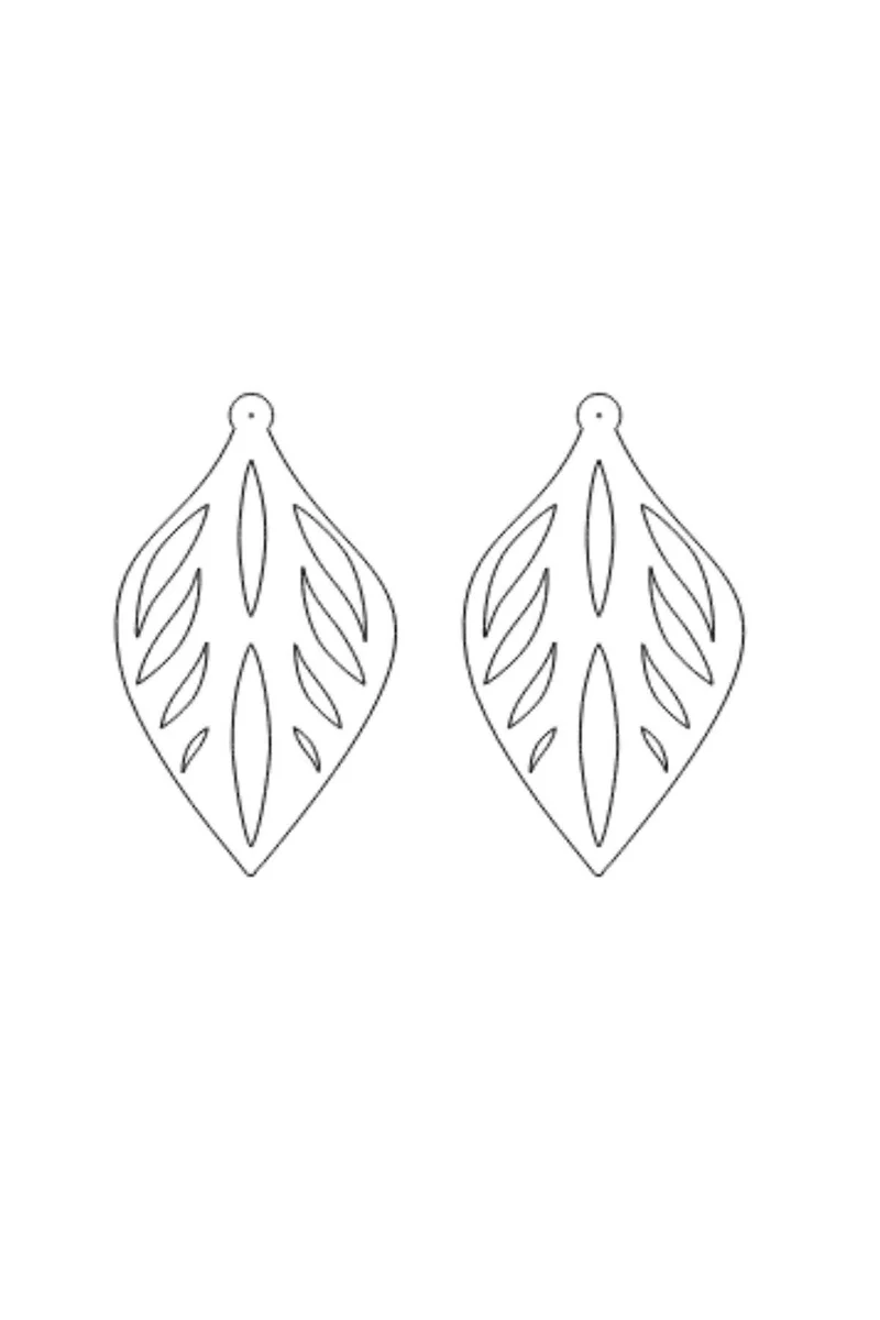 White Reflective Leaf Earrings Side Profile
