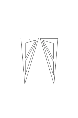 Black Laser-Cut Triangle Statement Earrings Women Mat Finish
