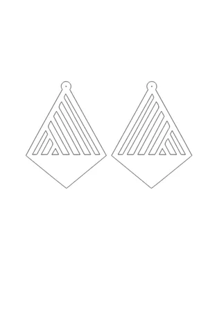 Geometric Laser Cut Faux Leather Dangle Earrings Black Triangle