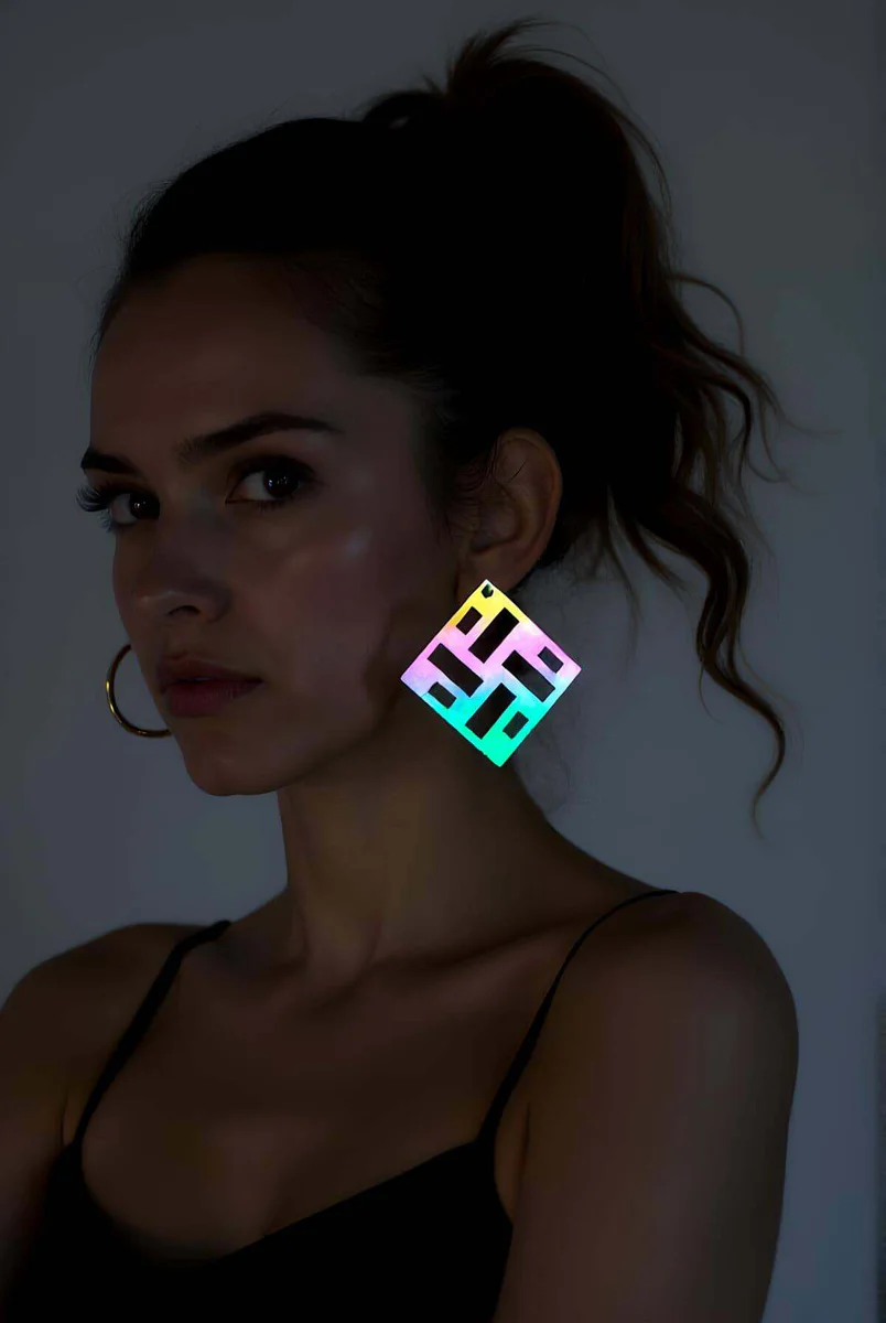 Reflective Geometric Earrings Multi