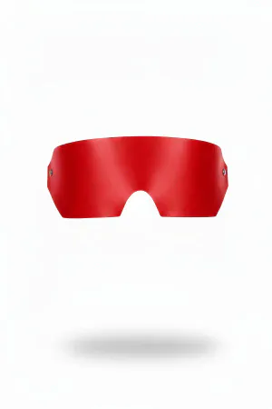 Red Faux Leather Blindfold Men Soft Interior Eye Patch