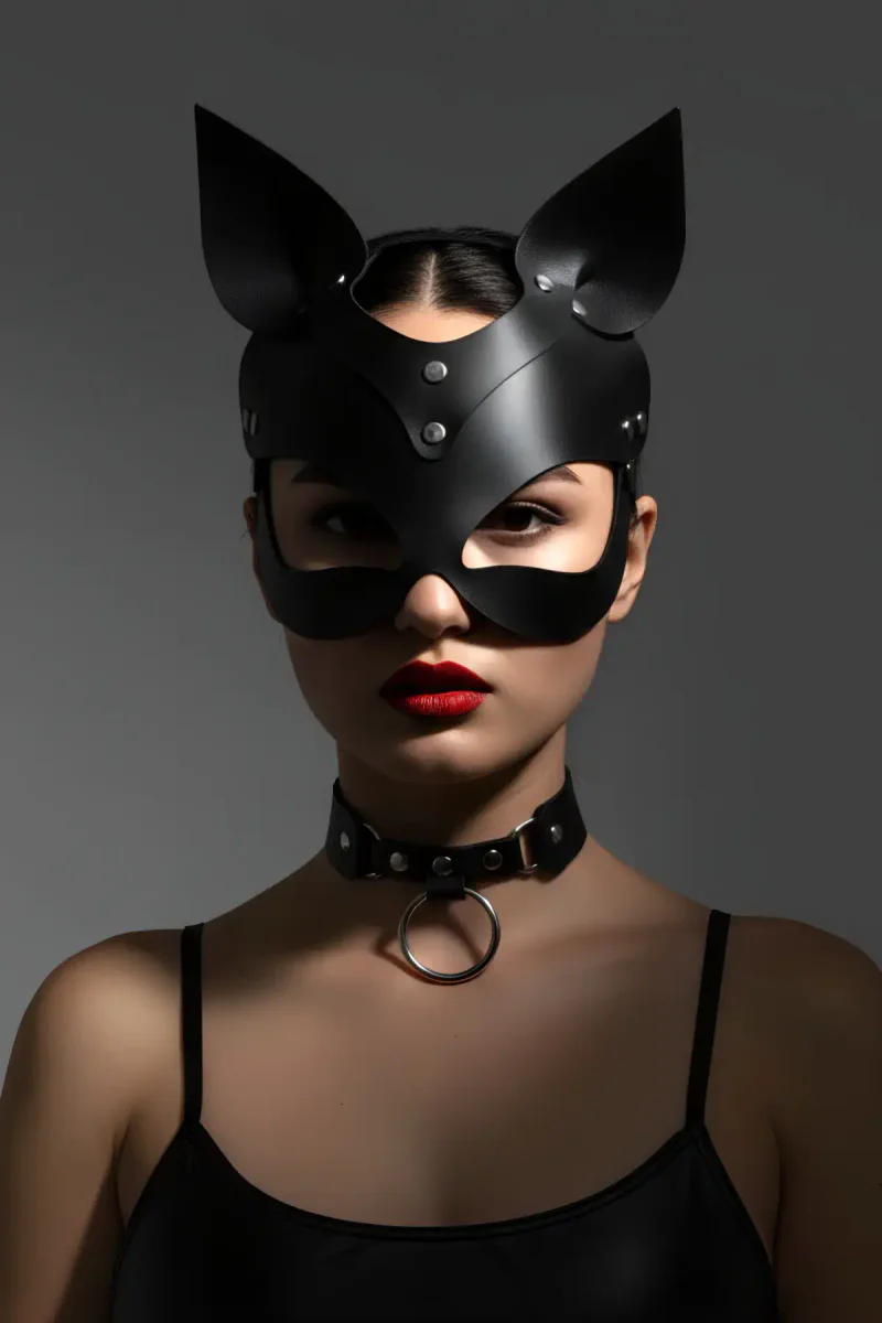 Black Faux Leather Choker O