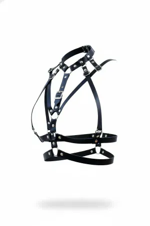 Black Studded Faux Leather Multi-Strap Body Harness Adjustable
